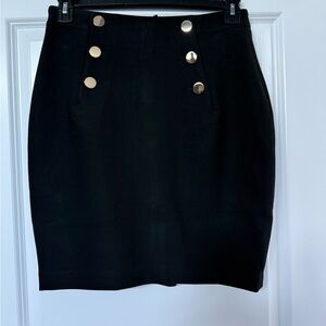 Elegant Black Skirt with Gold Accents